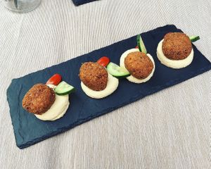 Falafel with hummus at BuenaVida Vegan in Tenerife