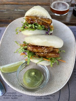 Delicious bao buns  at BuenaVida Vegan in Tenerife