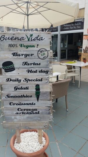 outside at BuenaVida Vegan in Tenerife