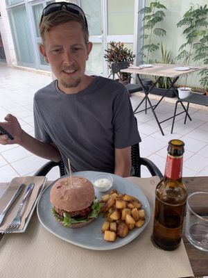 Spicy burger   at BuenaVida Vegan in Tenerife