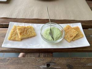 Chickpea omlette  at BuenaVida Vegan in Tenerife