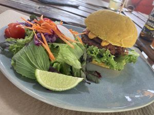 Beyond special burger   at BuenaVida Vegan in Tenerife