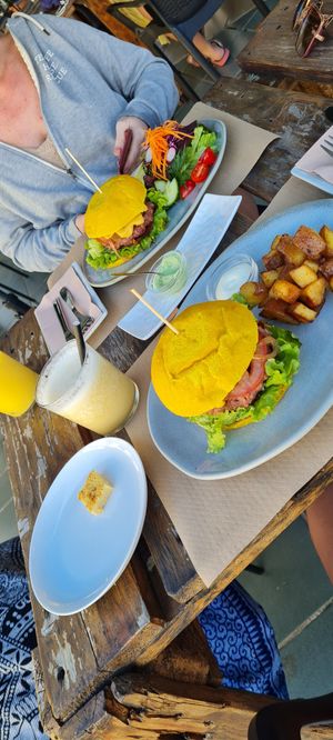 Vegan Cheese and Bacon Burger at BuenaVida Vegan in Tenerife