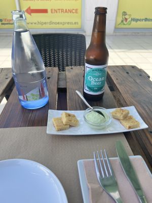 Chickpea omelette amuse bouche  at BuenaVida Vegan in Tenerife