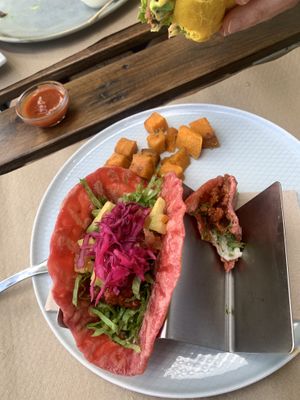 Tacos - soya  at BuenaVida Vegan in Tenerife