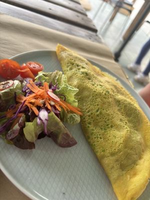 Chickpea crepe   at BuenaVida Vegan in Tenerife