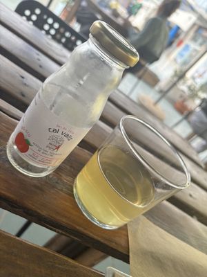 Apple juice   at BuenaVida Vegan in Tenerife
