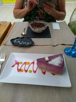 Tiramisu and cheesecake at BuenaVida Vegan in Tenerife