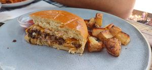 Cheese burger at BuenaVida Vegan in Tenerife