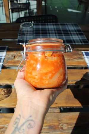 Nuestro kimchi casero at BuenaVida Vegan in Tenerife