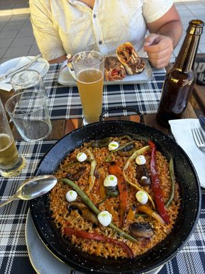 Paella and fajitas  at BuenaVida Vegan in Tenerife