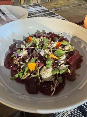 Beetroot carpaccio   at BuenaVida Vegan in Tenerife