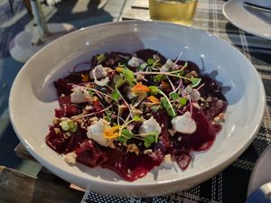 Beetroot starter at BuenaVida Vegan in Tenerife