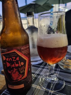 One of the best vegan bottled beers I've had - very nice! at BuenaVida Vegan in Tenerife