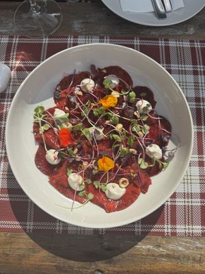 Beetroot carpaccio   at BuenaVida Vegan in Tenerife