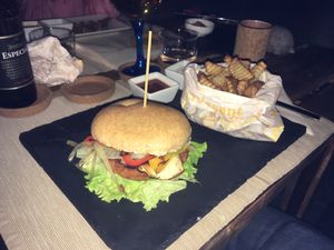 Spicy burger  at BuenaVida Vegan in Tenerife