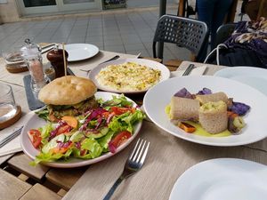 Oriental burger, buckwheat wraps and risotto at BuenaVida Vegan in Tenerife