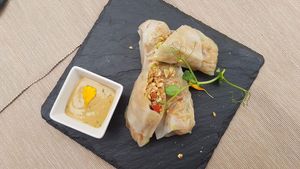 Spring rolls with quinoa at BuenaVida Vegan in Tenerife