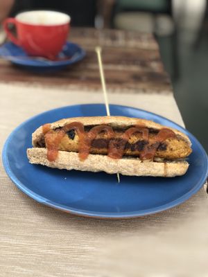 Hotdog at BuenaVida Vegan in Tenerife