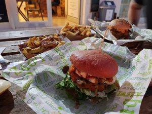 Hot and Spicy burger at BuenaVida Vegan in Tenerife