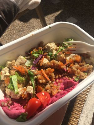 Half eaten ‘pocket bowl’ salad at BuenaVida Vegan in Tenerife