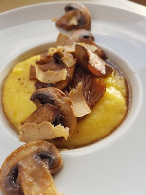 polenta with mushrooms at BuenaVida Vegan in Tenerife