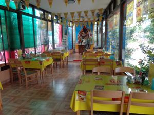 Inside restaurant at Dtrairatanrap ร้านอาหารเจ กวนอู in Chiang Mai