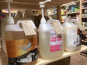 Eco friendly re-fill station at Sunrise Organics in Bournemouth