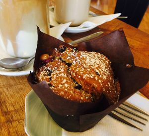 Choc berry Vegan muffin at The Dharma Hub in Frankston