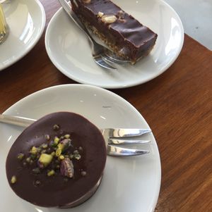 Chocolate Cake and Caramel Slice at Raw & More in Semaphore