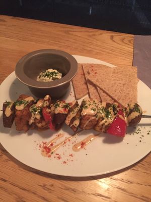 Tempeh and tofu with tzatziki at 8ablish in Tokyo
