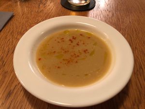 Cabbage and sun dried tomato soup at 8ablish in Tokyo