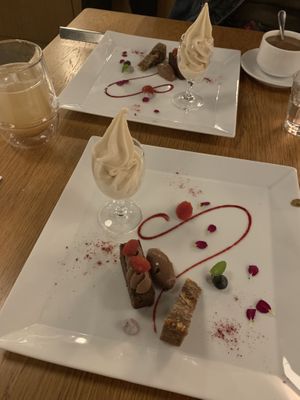 Ice cream, chocolate cake, fig bar and mouse at 8ablish in Tokyo