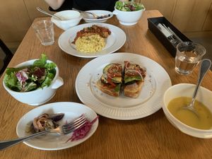 Partially eaten lunch set at 8ablish in Tokyo