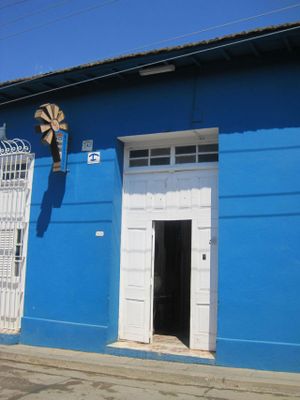 From  the street at Paladar Sol y Son in Trinidad