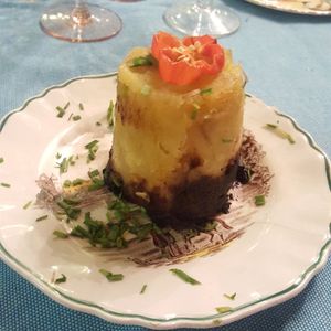 Mashed Sweet Potatos 2.95 CUC 
you need to ask for "without pork sauce" at Paladar Sol y Son in Trinidad