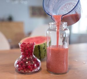 Watermelon and red currant smoothie at Ficus in Oslo