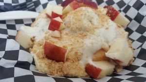 Chai frosting, Graham cracker crumbs & apple at Cinnaholic in Southlake