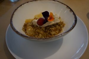 Crumble of fruits. at Le Potager de Charlotte in Paris