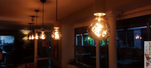 Lights inside at Le Potager de Charlotte in Paris