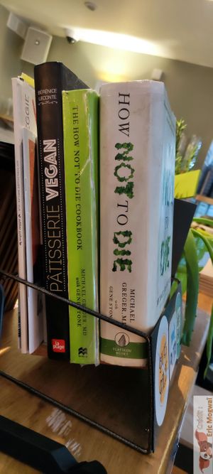 Books at Le Potager de Charlotte in Paris