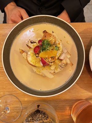 Mash potato and hazelnuts   at Le Potager de Charlotte in Paris