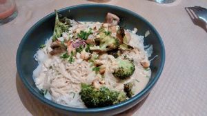 Rice noodles with nuts at Le Potager de Charlotte in Paris