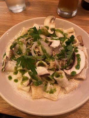 Creamy, mushroom pasta  at Le Potager de Charlotte in Paris