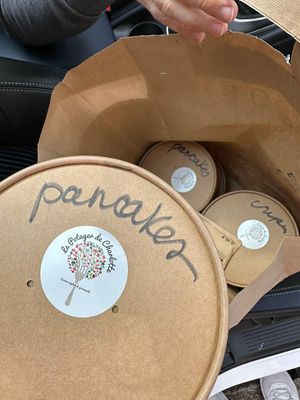 Take away in  environmentally friendly packaging   at Le Potager de Charlotte in Paris