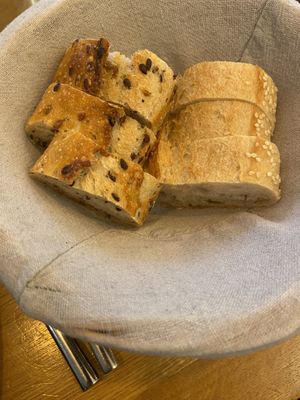 Complementary bread  at Le Potager de Charlotte in Paris