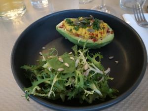 starter (avocado egg-style) at Le Potager de Charlotte in Paris
