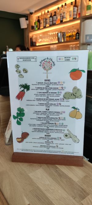 Menu at Le Potager de Charlotte in Paris