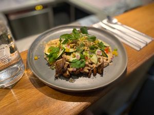 Eggplant and hummus at Le Potager de Charlotte in Paris