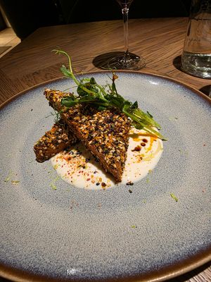 Marinated sesame tofu appetizer at Le Potager de Charlotte in Paris